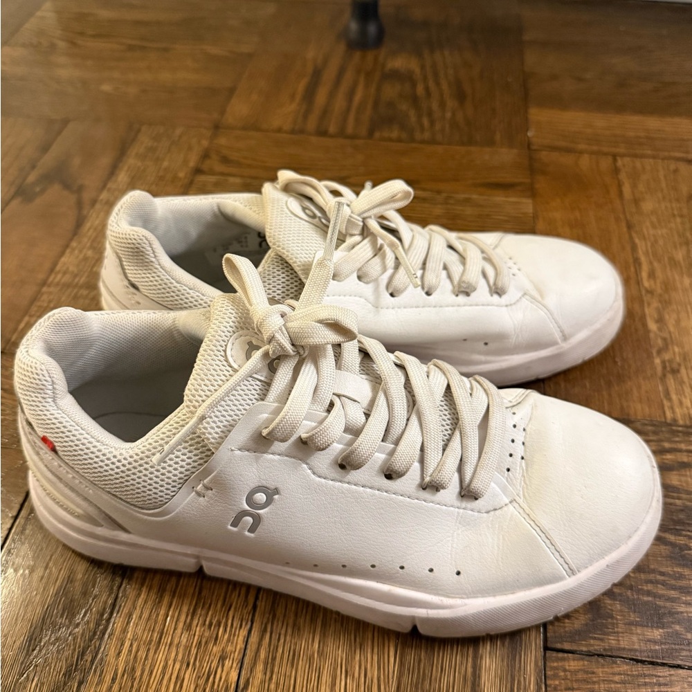 On white sneakers